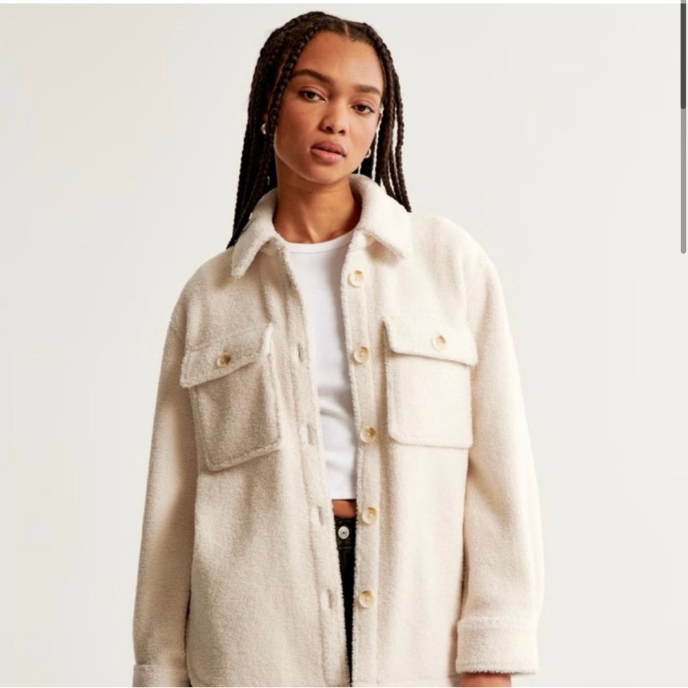 Abercrombie & Fitch Cream Teddy Jacket